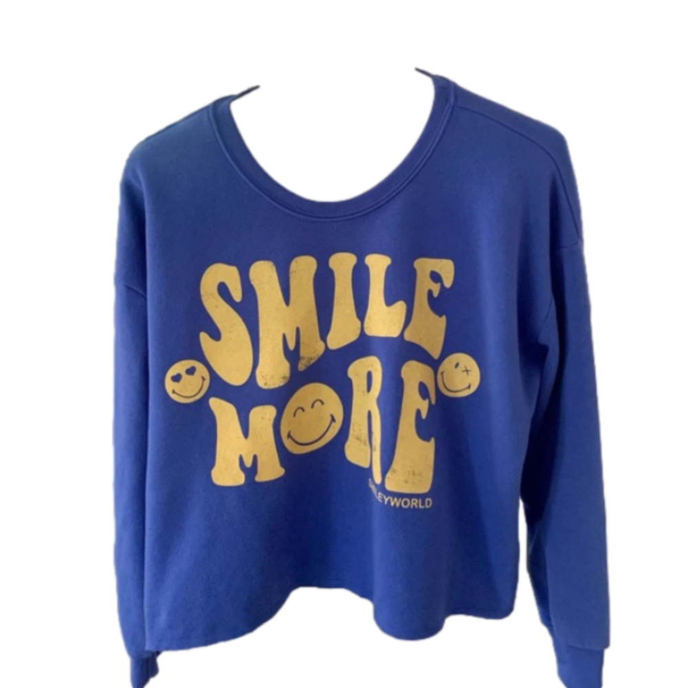 Smiley World Smile More Cropped Sweatshirt